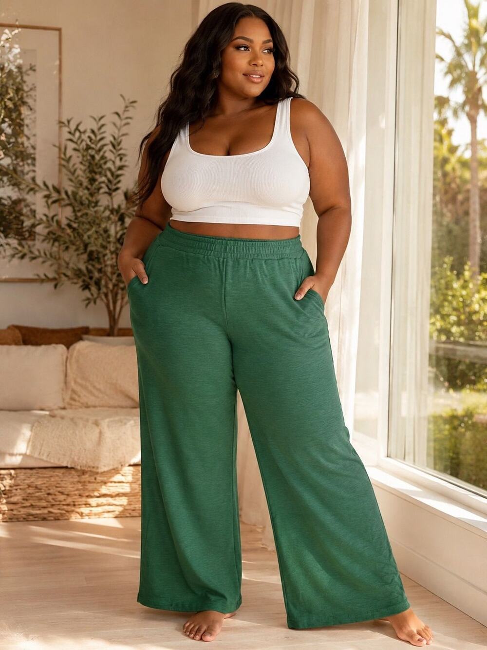 #B23- Zenana Flare Leg Pants (2X)